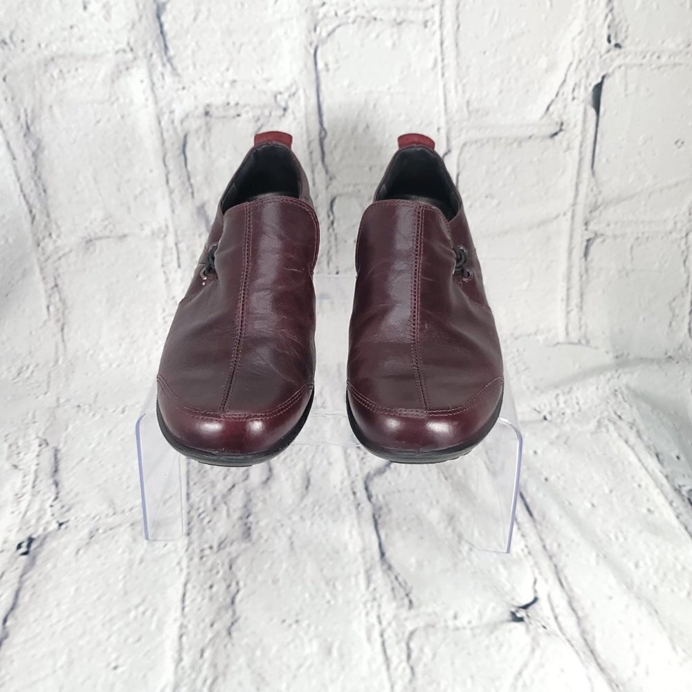 ROMIKA Burgundy Womens Sz 8-8.5 Leather Slip On Loafers‎ Academic Casual Comfort - Picture 4 of 15